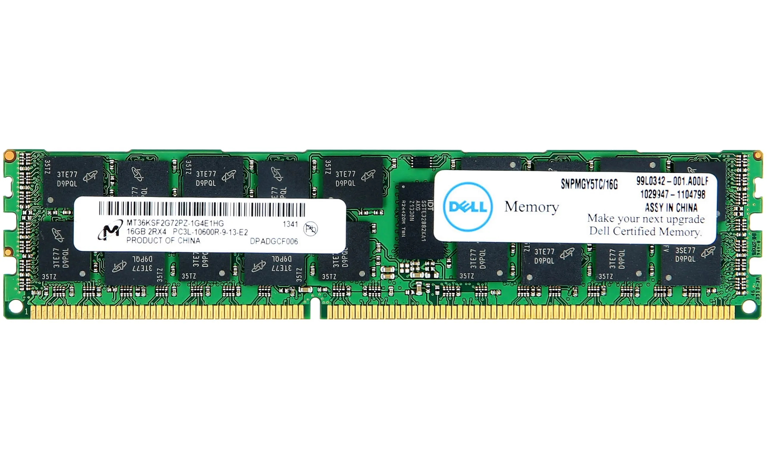 Dell / Micron 16GB DDR3 1333MHz 10600R ECC gen. P/N: SNPMGY5TC/16G    
