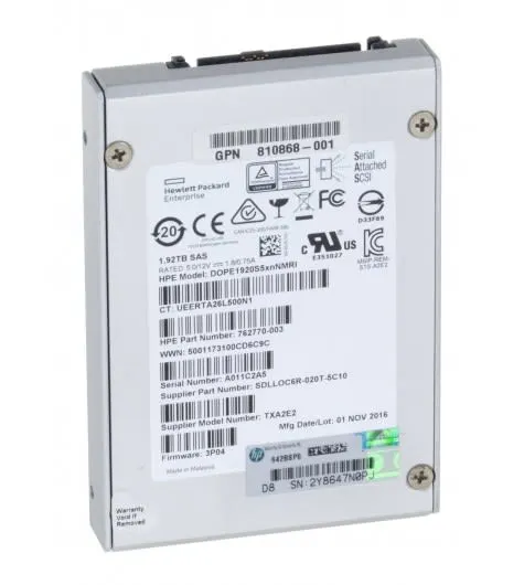 HPE 762770-003 1.92TB SAS 12Gbps  SFF