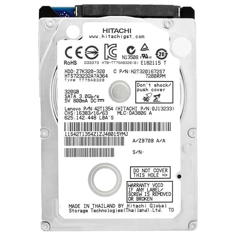 Hitatchi Travelstar Z7K320 320GB SATA 7.2K 3Gbps 2,5" SFF