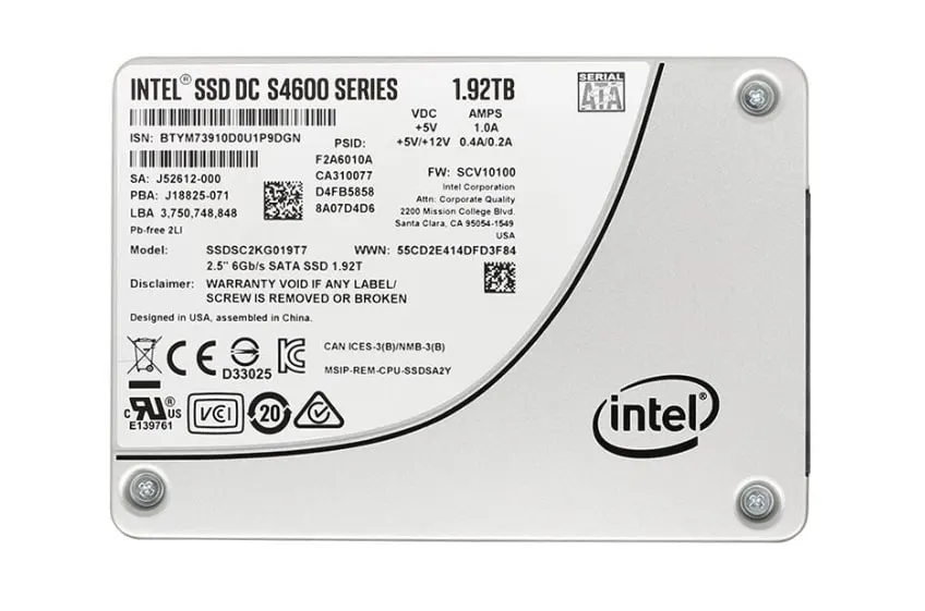 Intel DC S4600 NEW 1.92TB SATA 6Gbps SFF