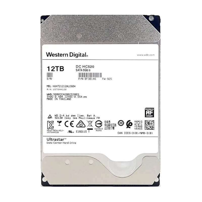 WD DC HC520 12TB SATA 6Gbps 3,5" LFF
