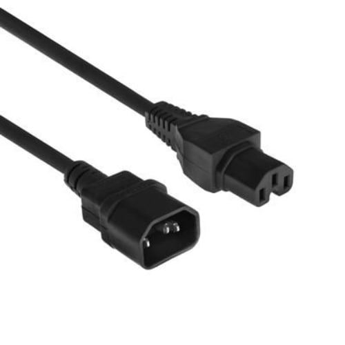 Apparaatsnoer C14 naar C15 - 1 meter - Zwart 1