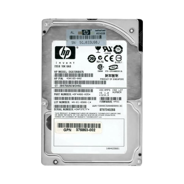 HPE 482284-001 72GB SAS 15K 3Gbps 2,5" SFF 2