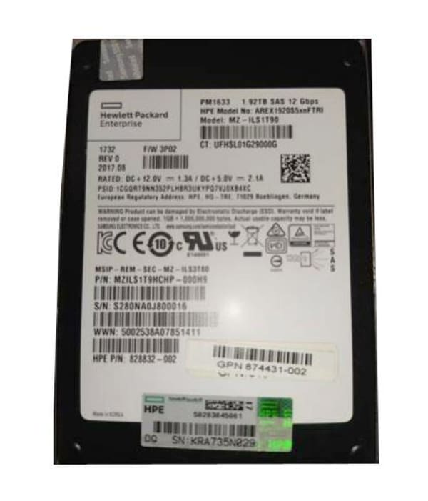 HPE 874431-002 1.92TB SAS 12Gbps SFF 2.5 1