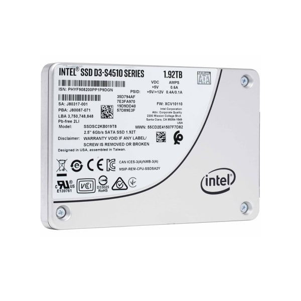 Intel 1.92TB SATA 6Gbps D3 S4510 SFF 1