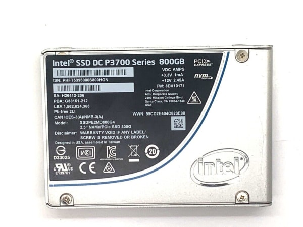 Intel DC P3700 400GB NVMe PCle SFF 3